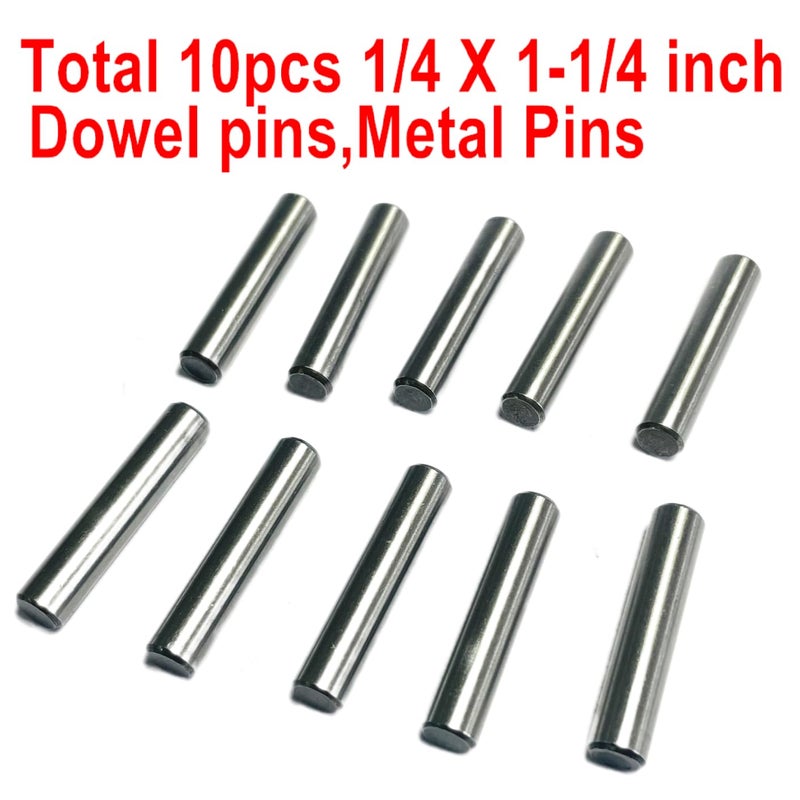 ZDingTech 10PCS 1/4 x 1-1/4 Dowel Pins,1/4 inch x 1-1/4 inch Metal Dowel pins Shelf Pegs,Support Shelves,Bearings Alloy Steel Wood Bunk Bed pegs (1/4 x 1-1/4 Inch) - Image 2